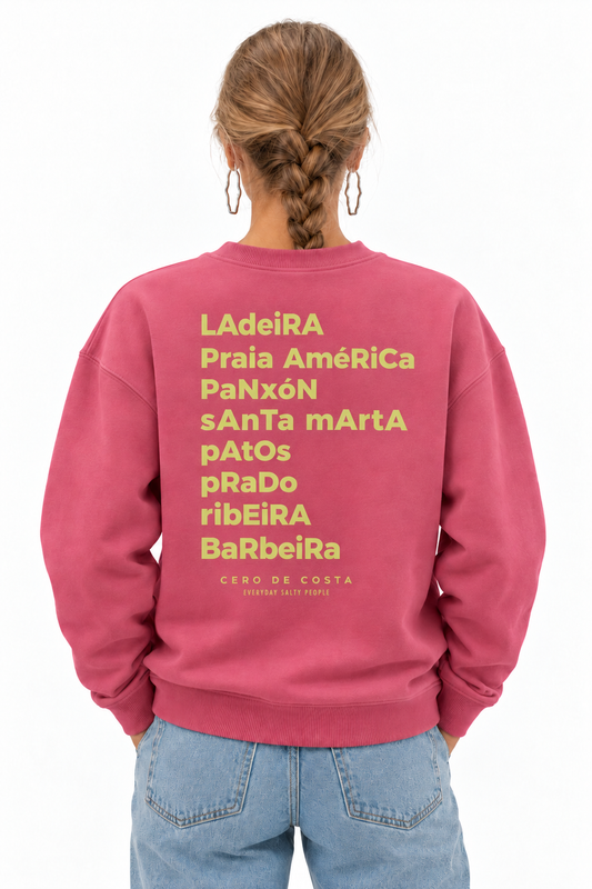 SWEATSHIRT FÚCSIA/CREME "BAIONA"