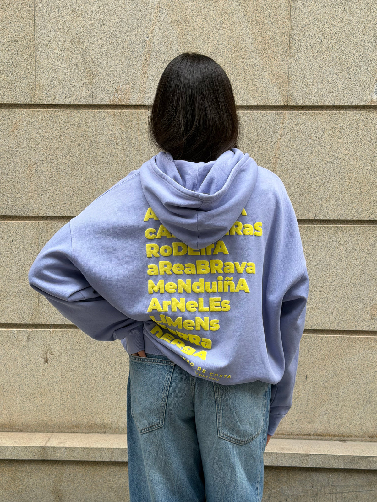 SUDADERA LILA-TIZA/VERDE "MORRAZO" CON CAPUCHA