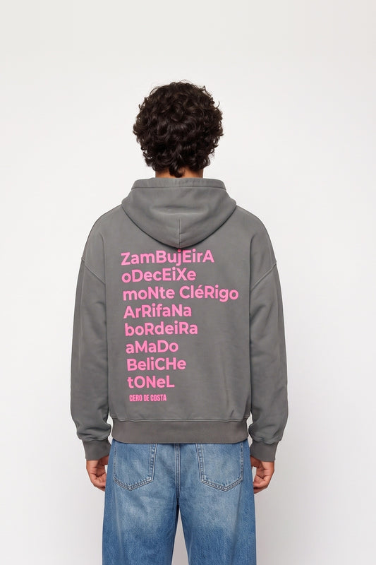 SUDADERA GRIS/ROSA "PORTUGAL ZAMBUJEIRA" CREMALLERA CORTA – foto 2