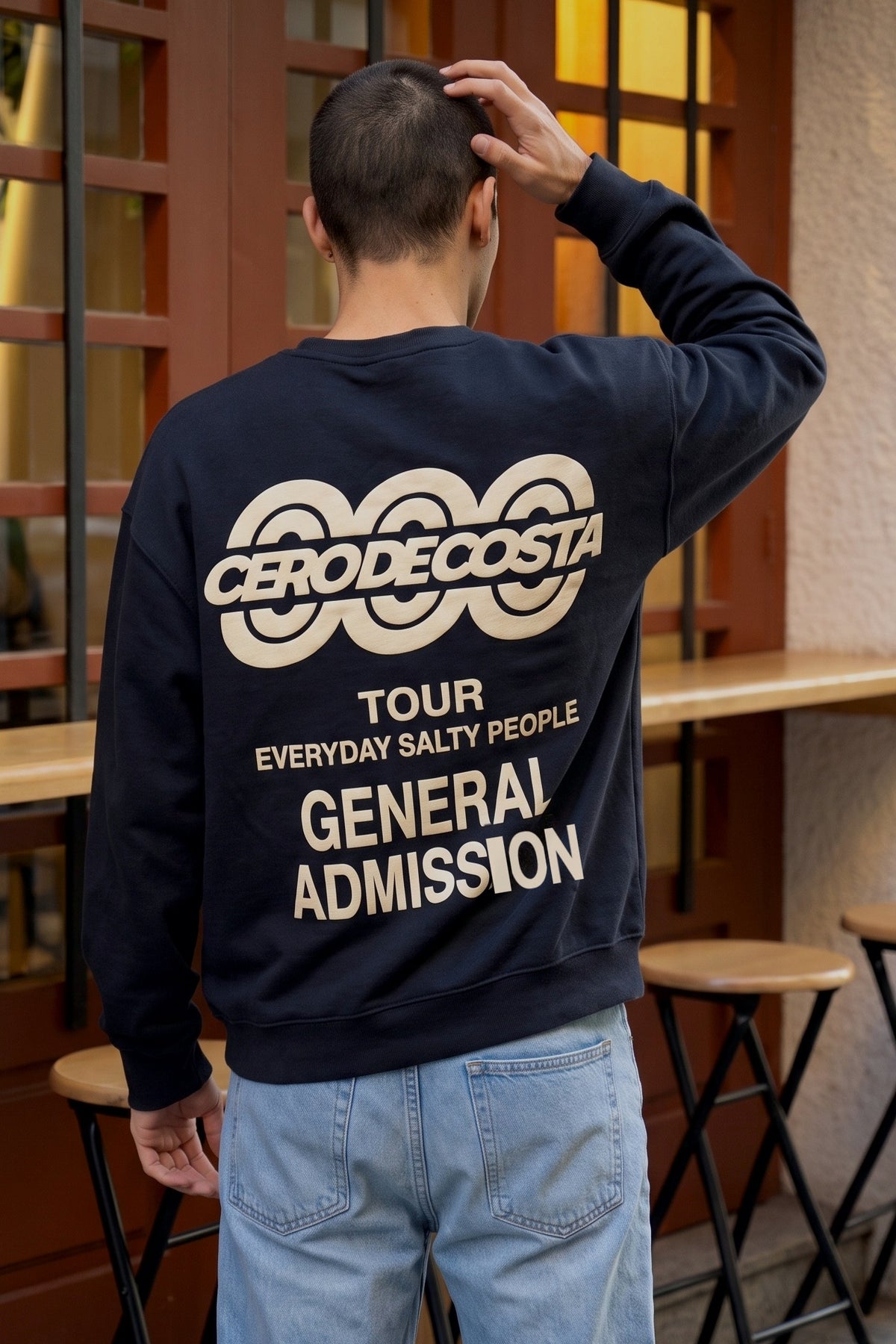 SWEATSHIRT ANTRACITE/BEGE "TOUR LOGO"