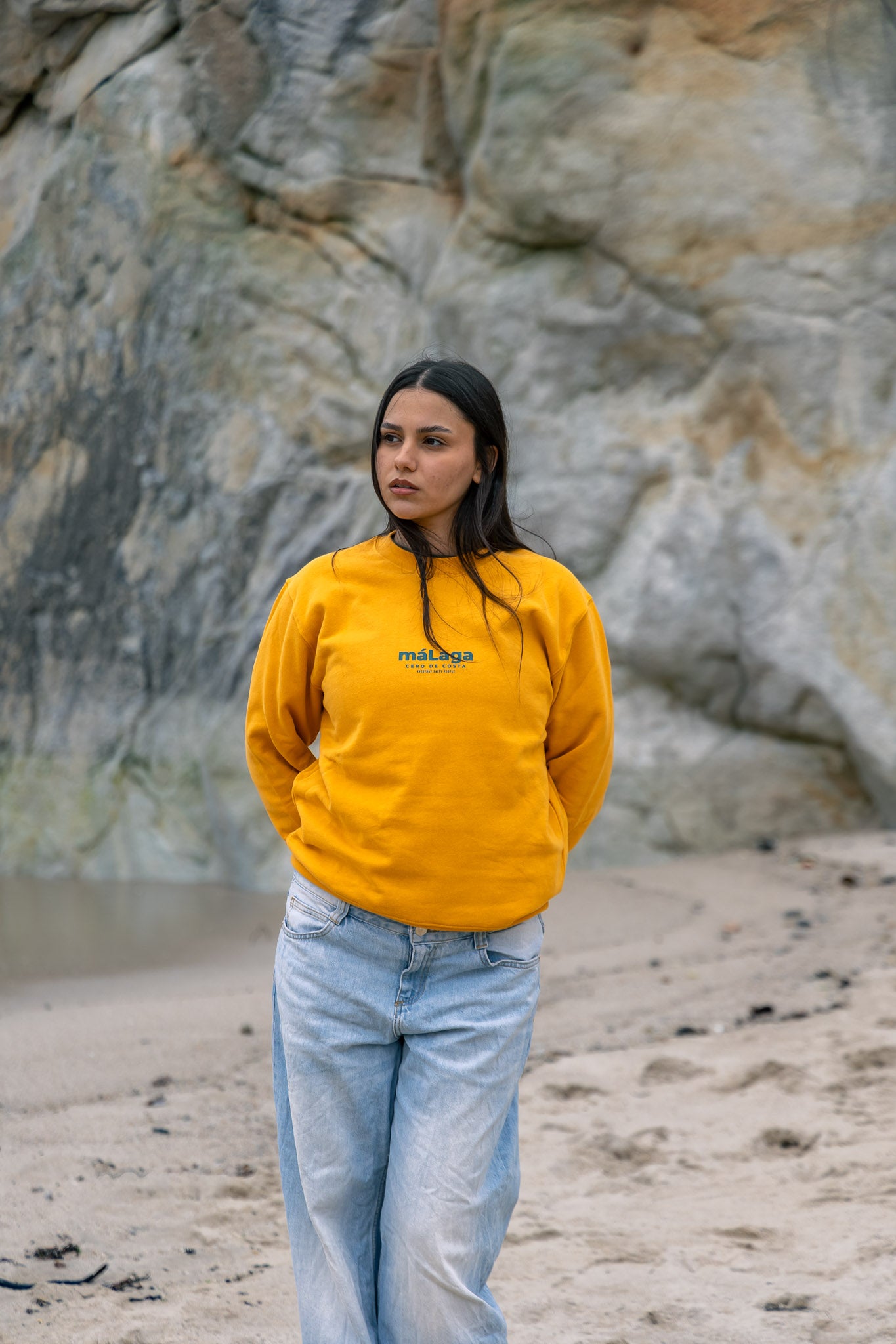 SUDADERA AMARILLO/AZUL "MÁLAGA"