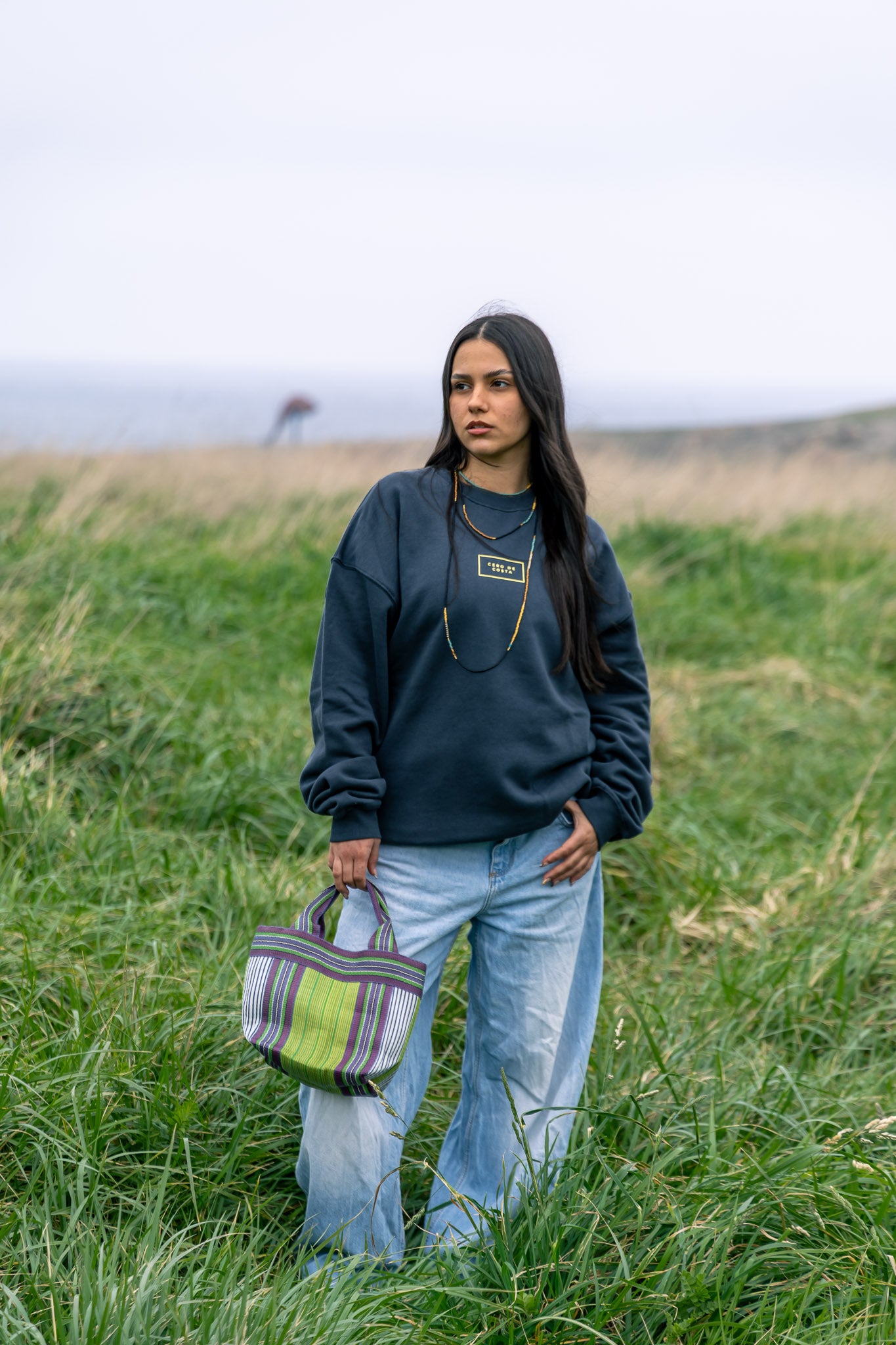 SUDADERA ANTRACITA/AMARILLO "CDC GRANDE" LOGO