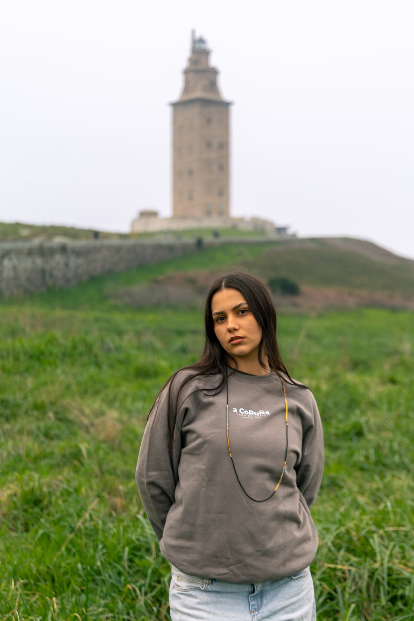 SUDADERA GRIS/AZUL "A CORUÑA"