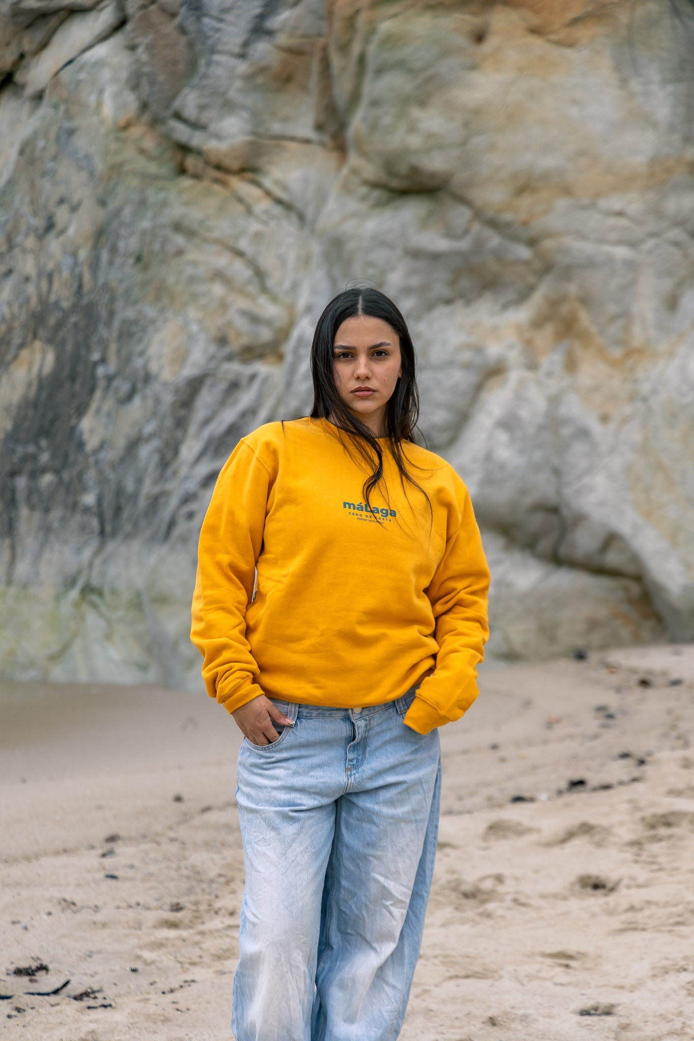 SUDADERA AMARILLO/AZUL "MÁLAGA"