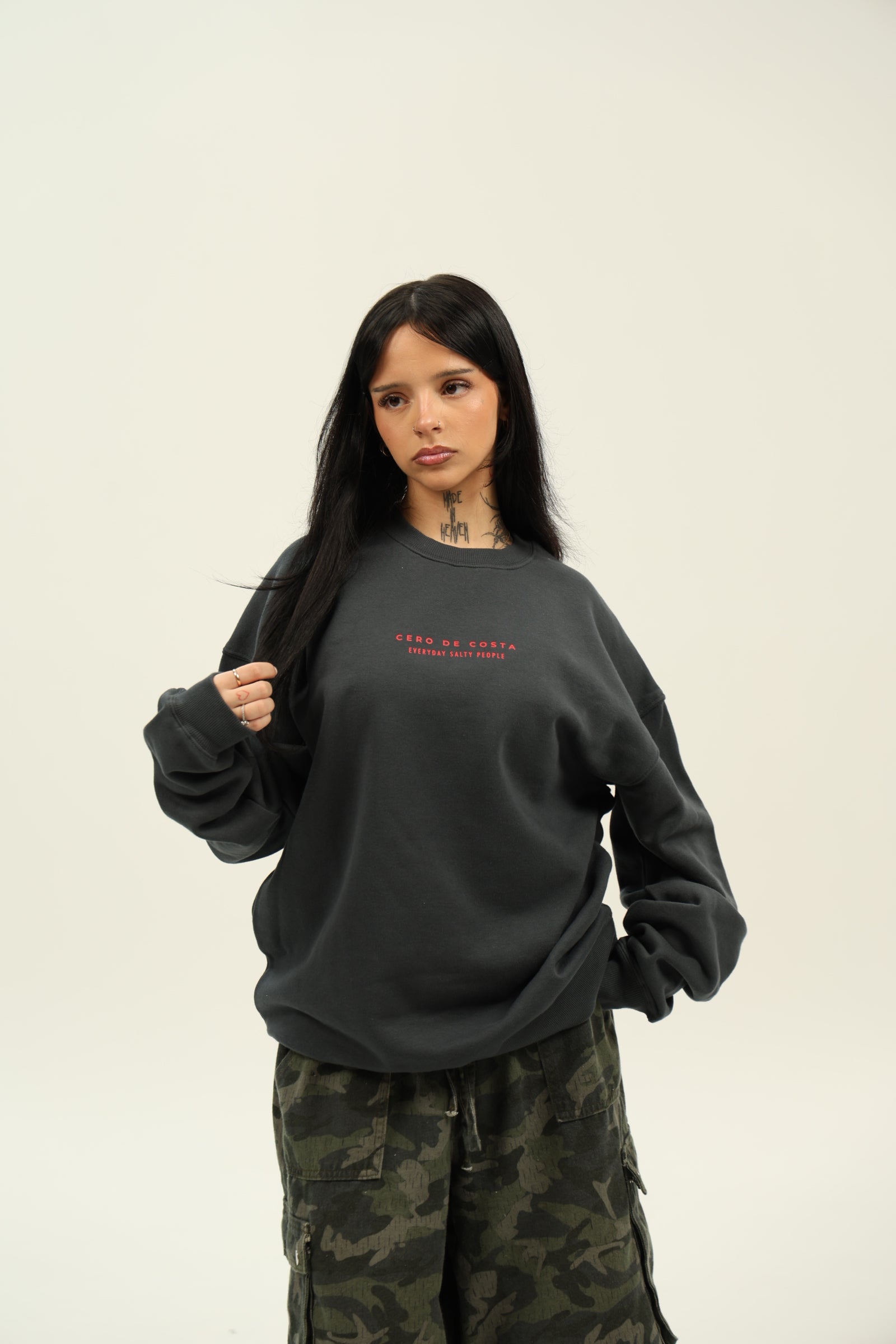 ANTHRACITE/SHRIMP SWEATSHIRT "PLAYAS RAZO"