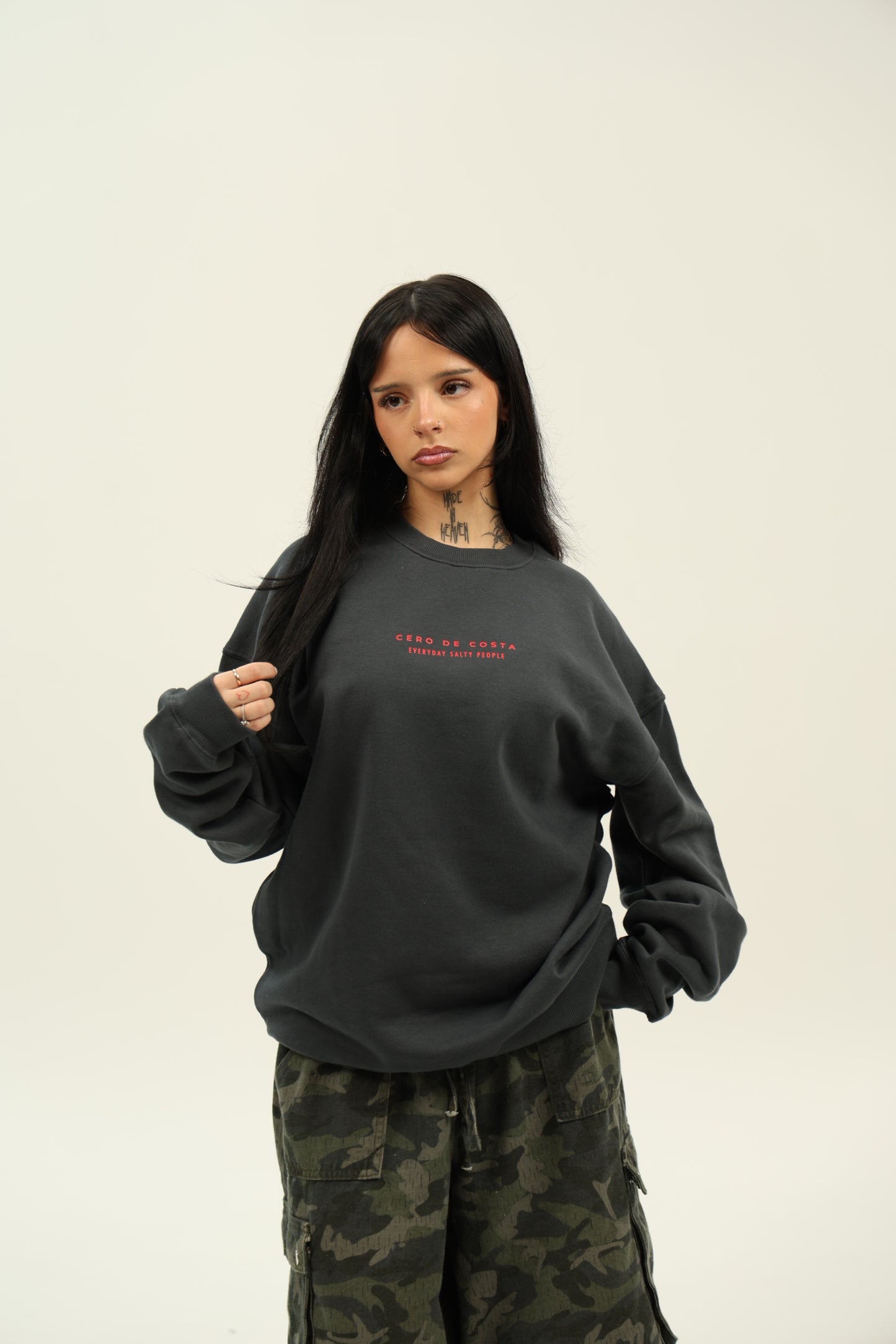 ANTHRACITE/SHRIMP SWEATSHIRT "PLAYAS RAZO"