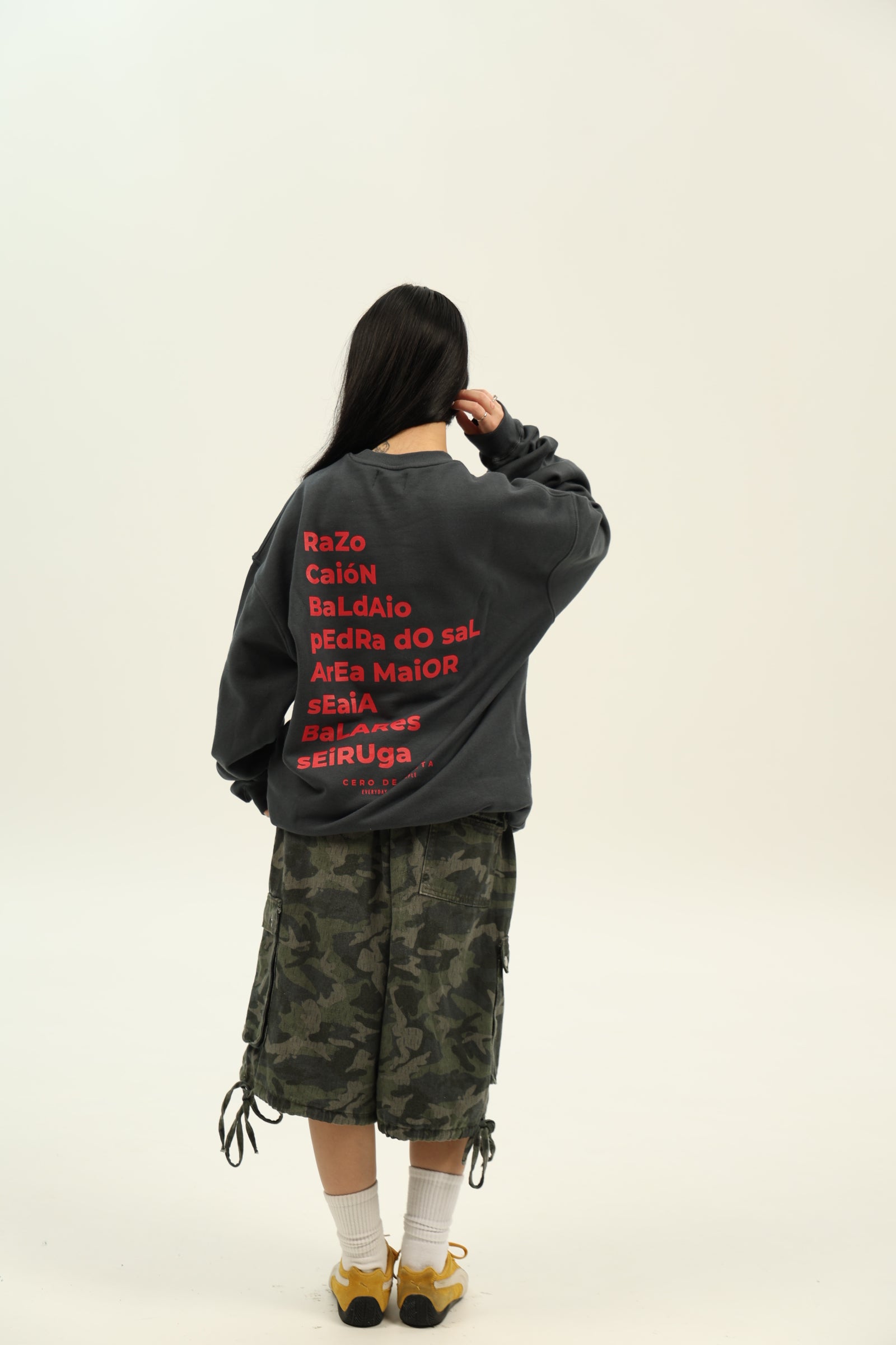 ANTHRACITE/SHRIMP SWEATSHIRT "PLAYAS RAZO"