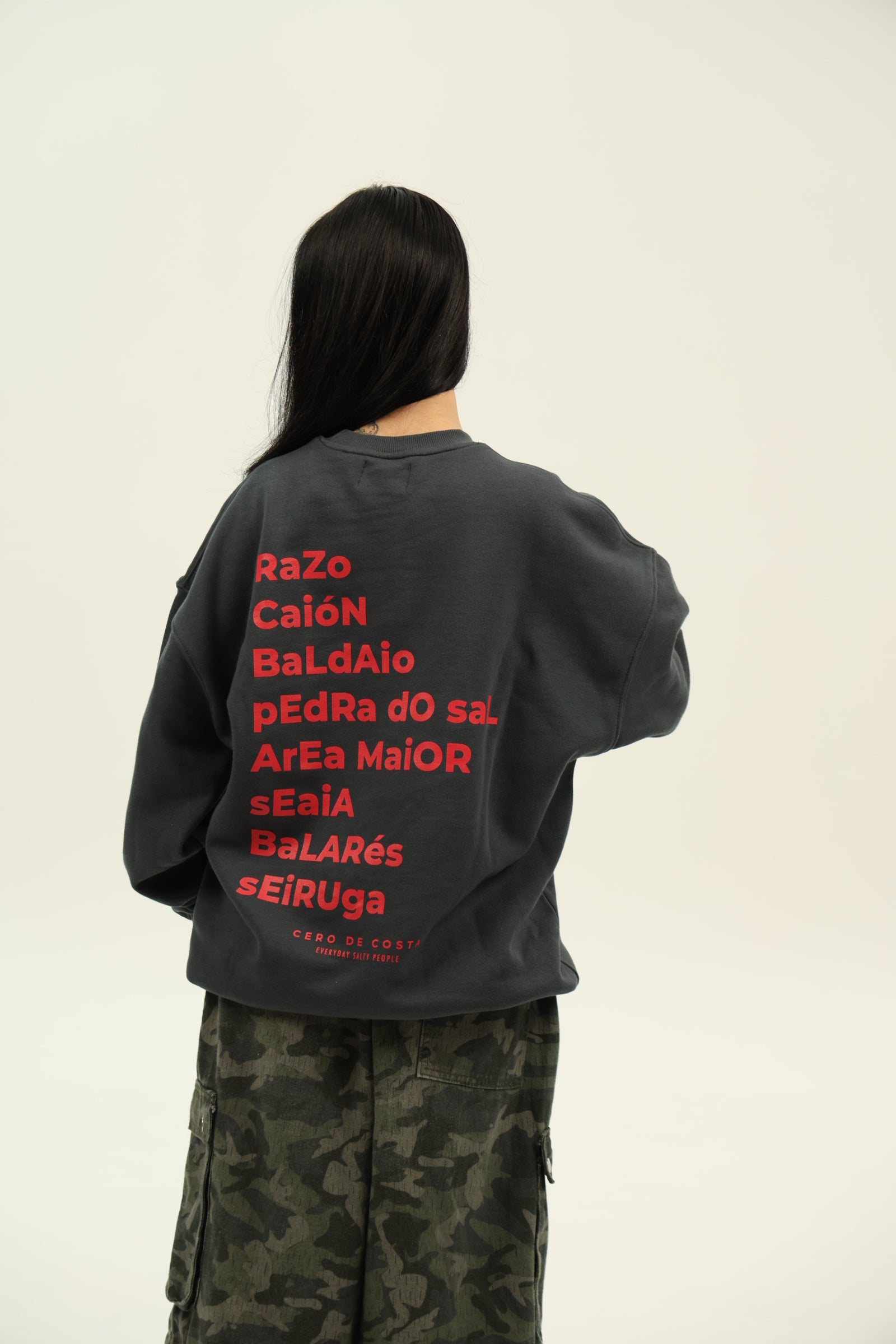 ANTHRACITE/SHRIMP SWEATSHIRT "PLAYAS RAZO"