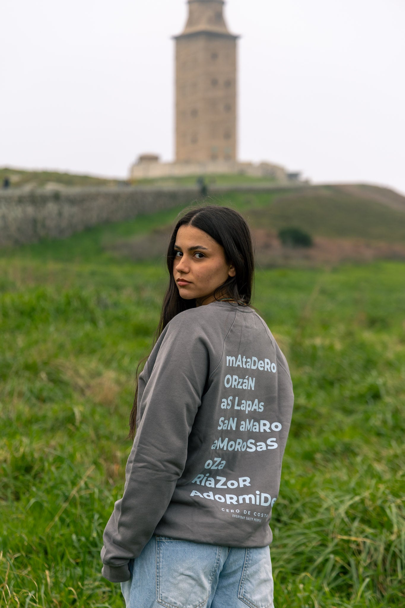 SUDADERA GRIS/AZUL "A CORUÑA"