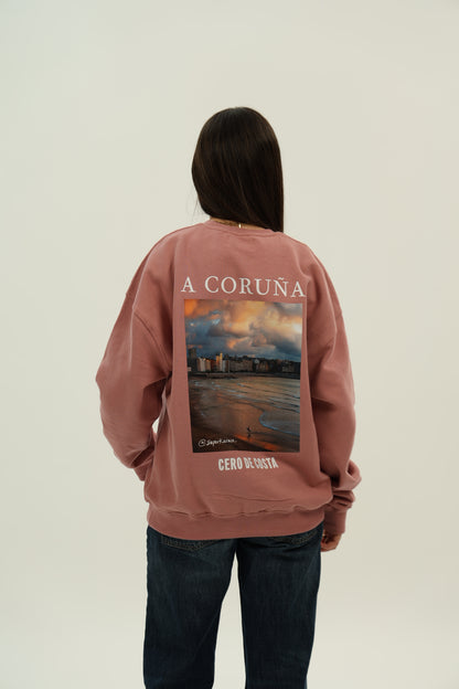 SUDADERA ROSA/SC "A CORUÑA FOTO SUPERKARMEN"