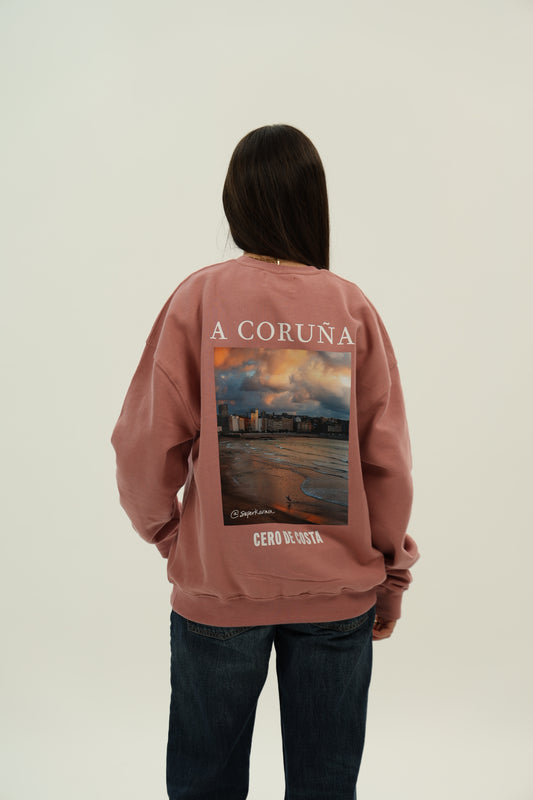 SUDADERA ROSA/SC "A CORUÑA FOTO SUPERKARMEN"