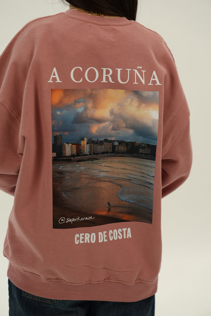 SUDADERA ROSA/SC "A CORUÑA FOTO SUPERKARMEN"