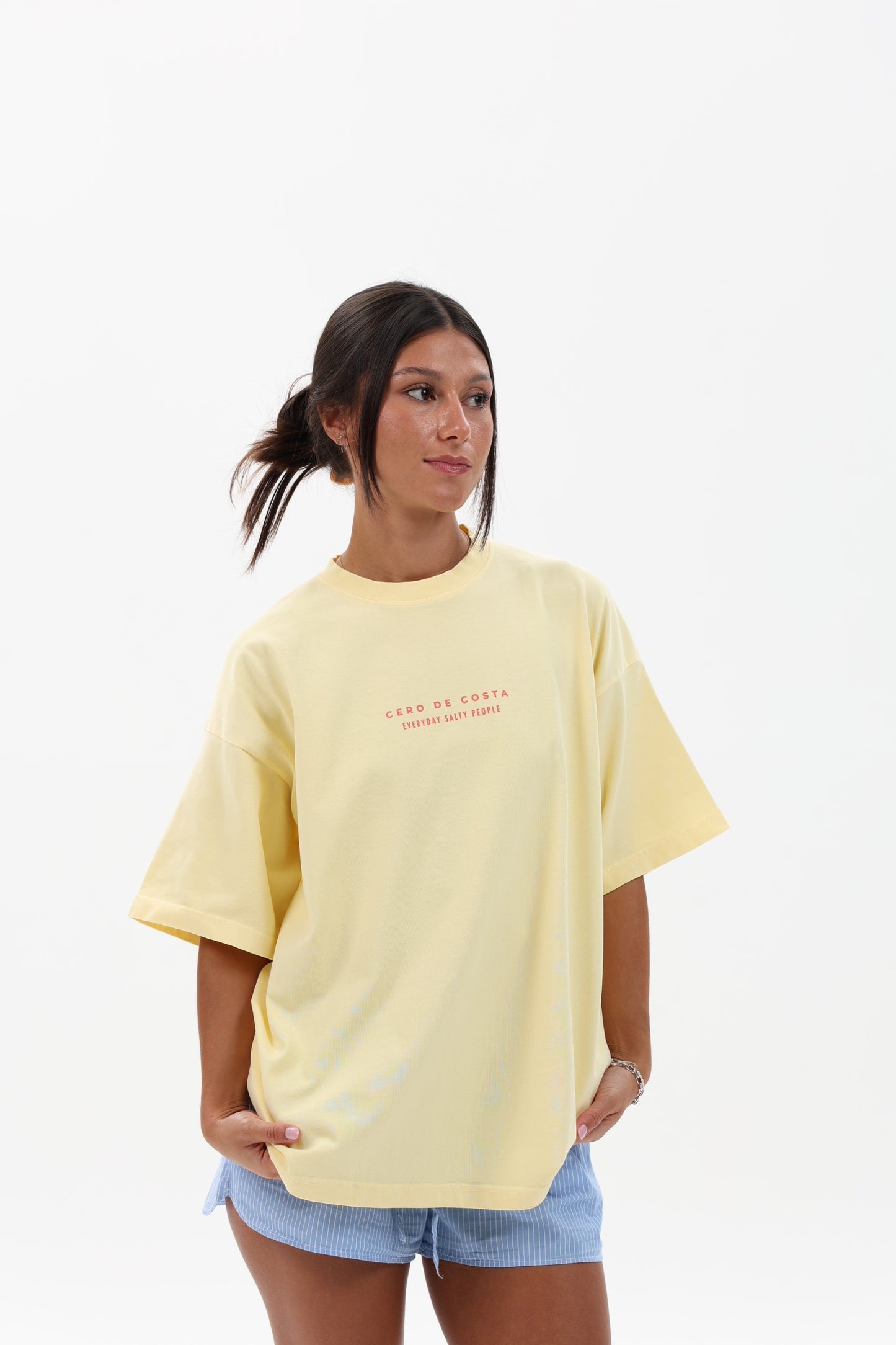 CAMISETA MANTEQUILLA/ROSA "PLAYAS RAZO"