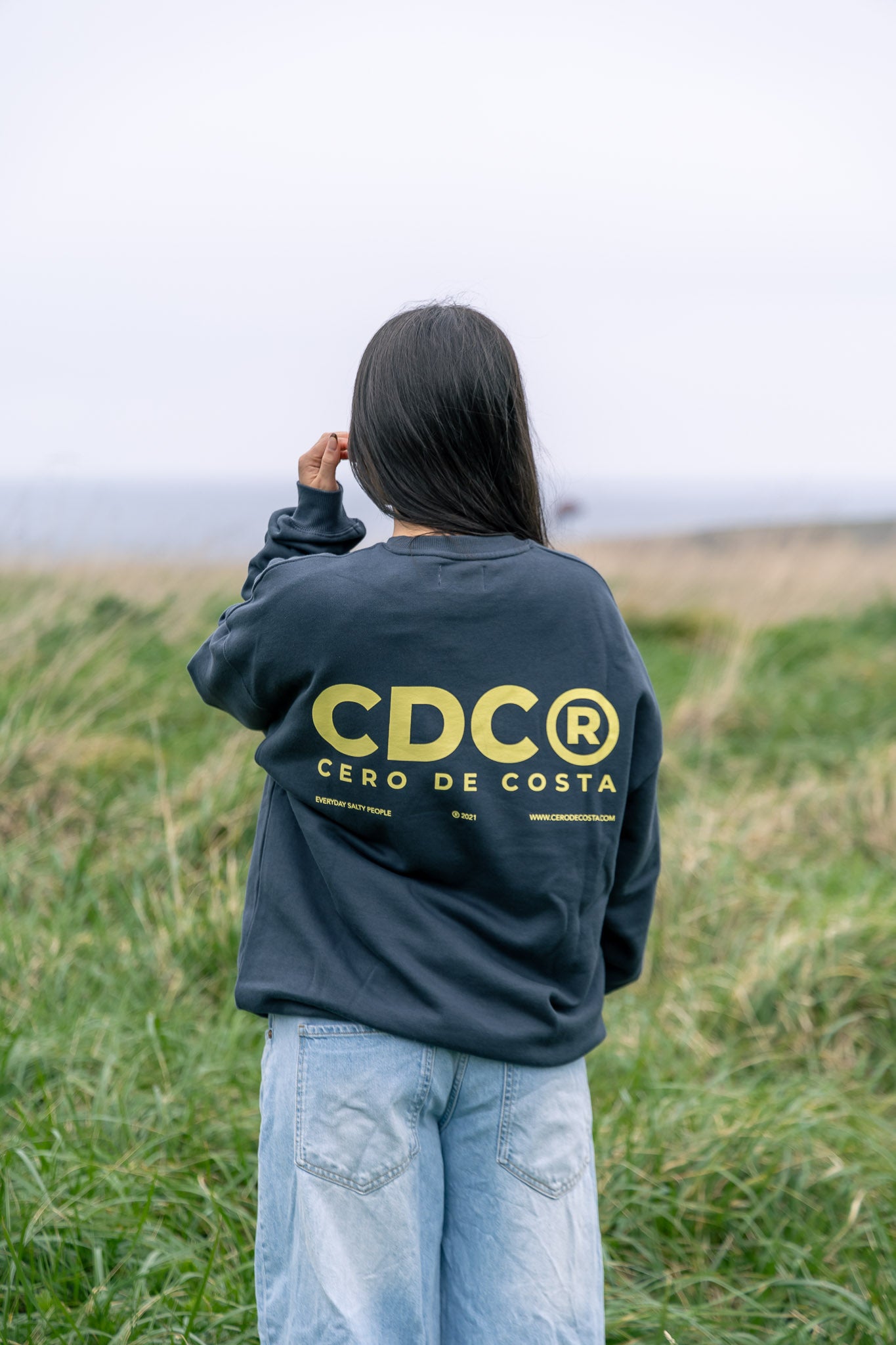 SUDADERA ANTRACITA/AMARILLO "CDC GRANDE" LOGO