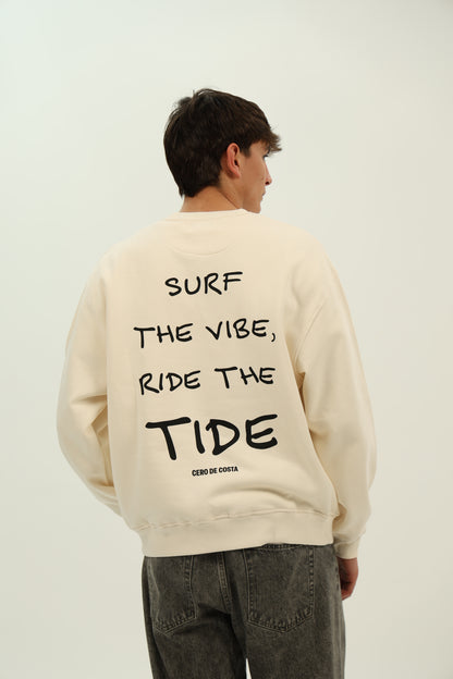 SUDADERA BLANCO/ANTRACITA "LOGO SURFERO"