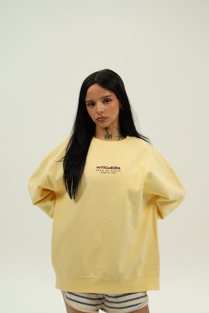 SUDADERA MANTEQUILLA/GRANATE "ORTIGUEIRA"