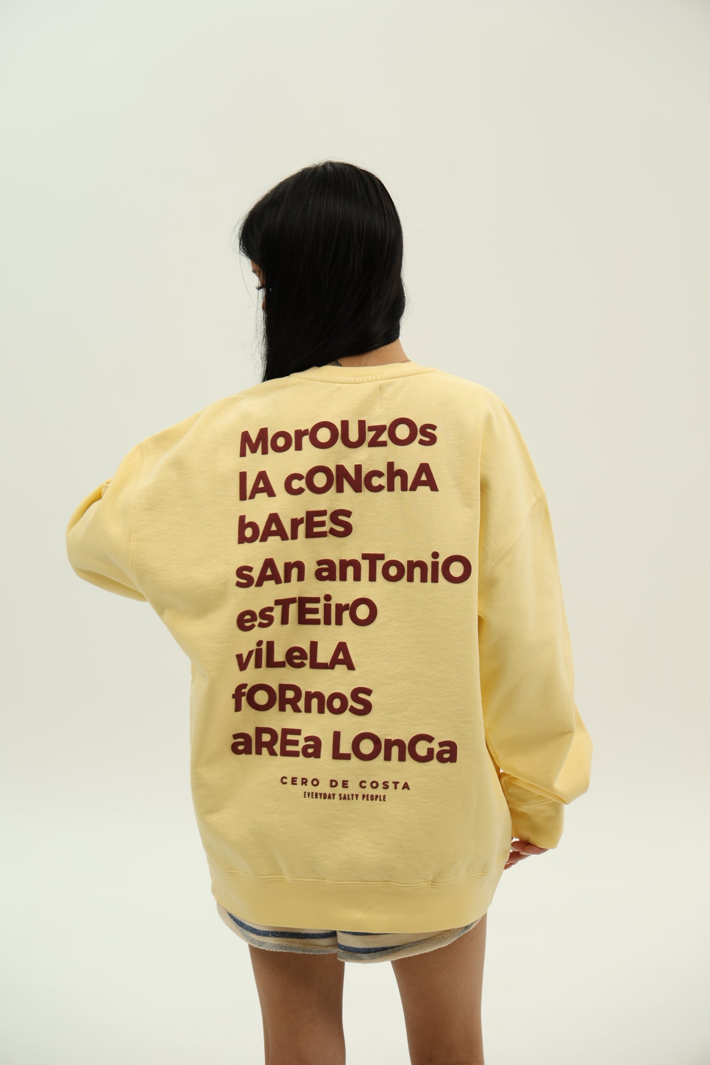 SUDADERA MANTEQUILLA/GRANATE "ORTIGUEIRA"