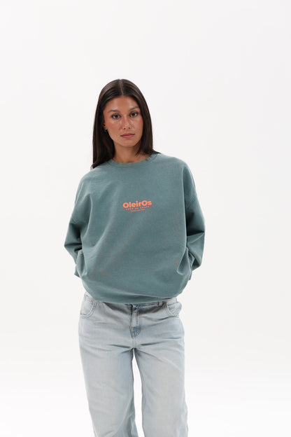 SUDADERA VERDE/NARANJA "OLEIROS"