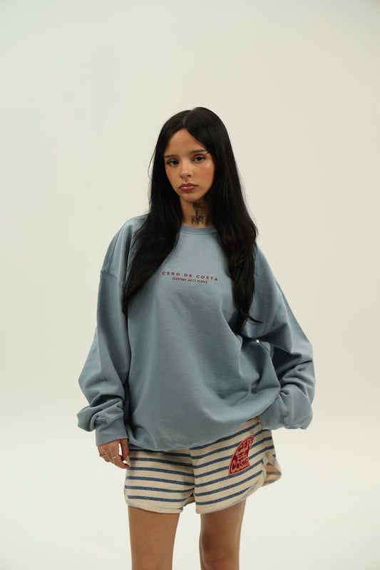 SUDADERA AZUL-LAVADO/MORADO "PLAYAS SURF"