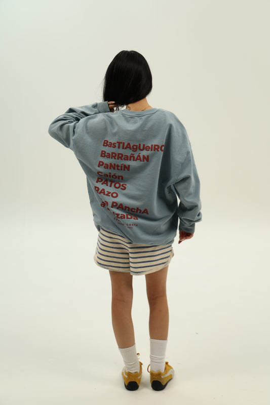 SUDADERA AZUL-LAVADO/MORADO "PLAYAS SURF"