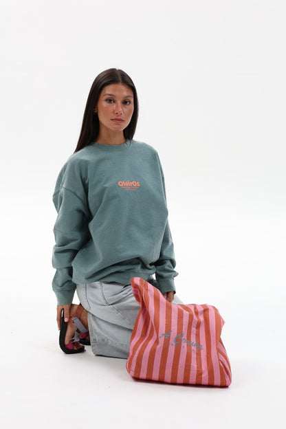 SUDADERA VERDE/NARANJA "OLEIROS"