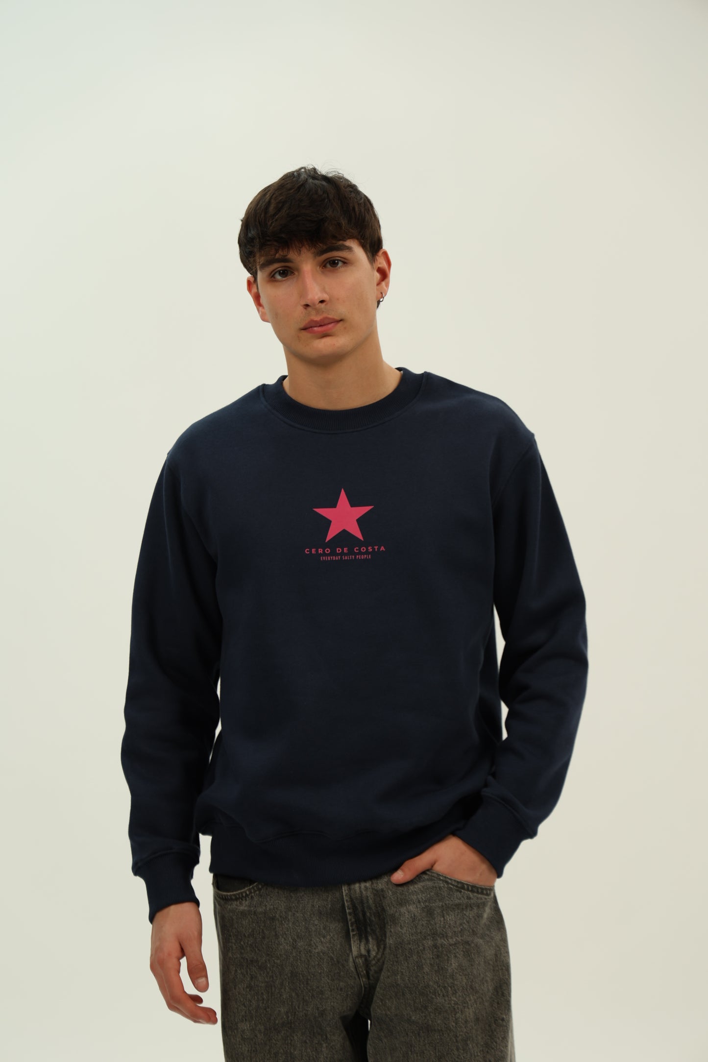 NAVY/FUCHSIA "VIGO" STAR SWEATSHIRT