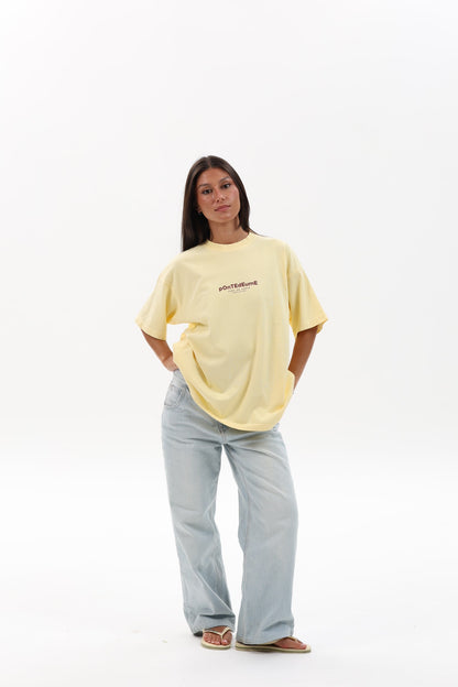 CAMISETA MANTEQUILLA/GRANATE "PONTEDEUME"