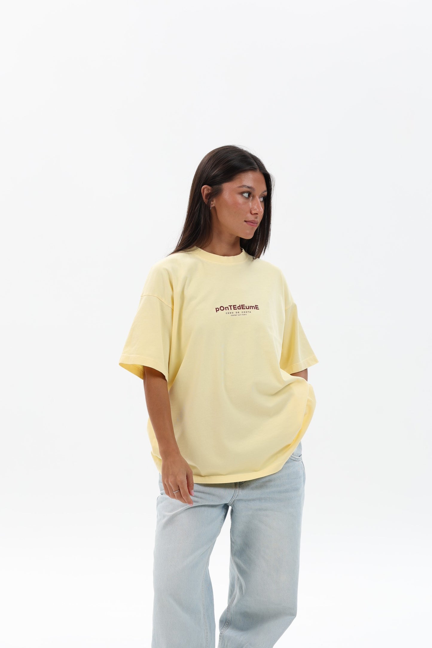 CAMISETA MANTEQUILLA/GRANATE "PONTEDEUME"