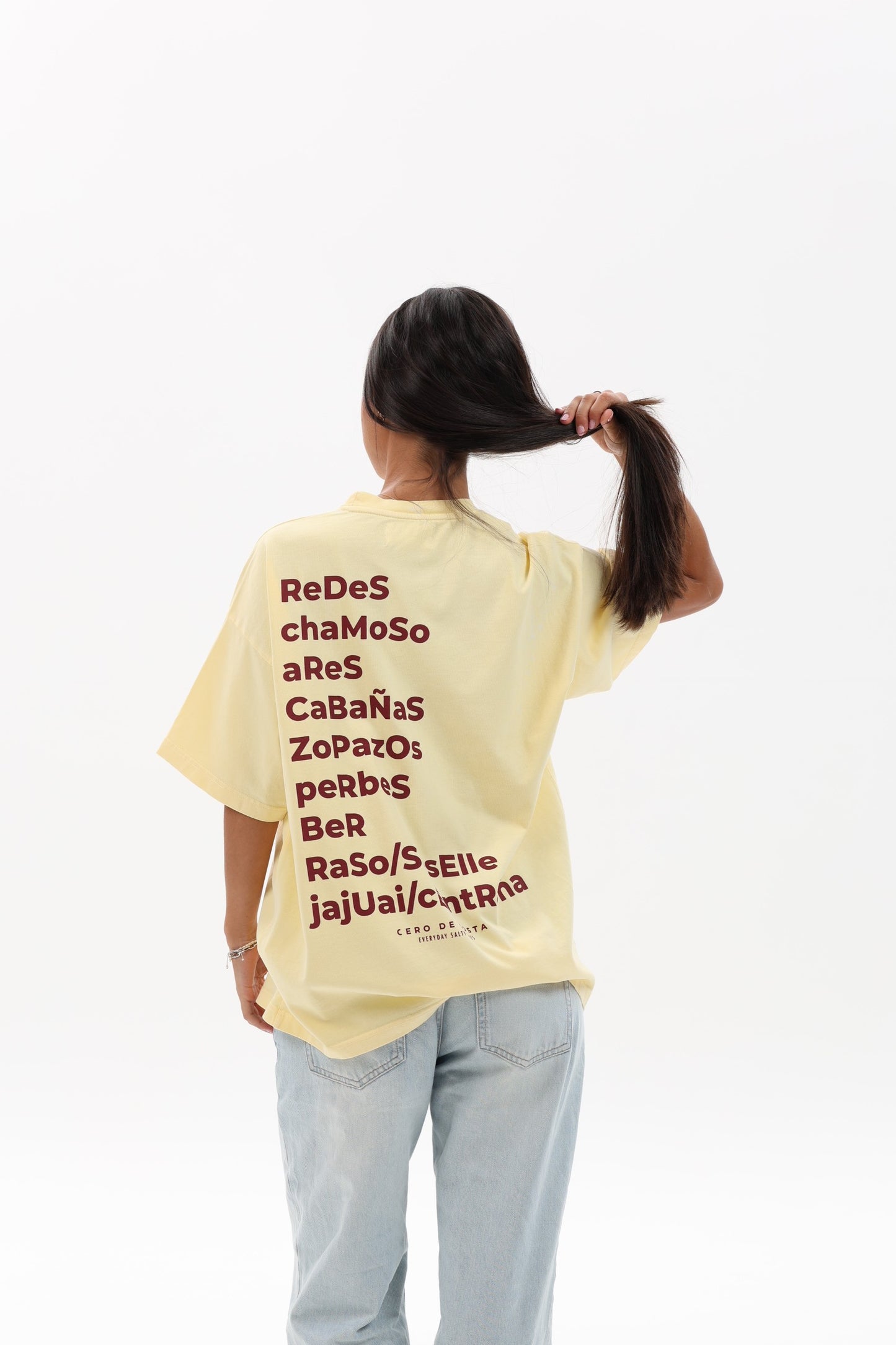 CAMISETA MANTEQUILLA/GRANATE "PONTEDEUME"