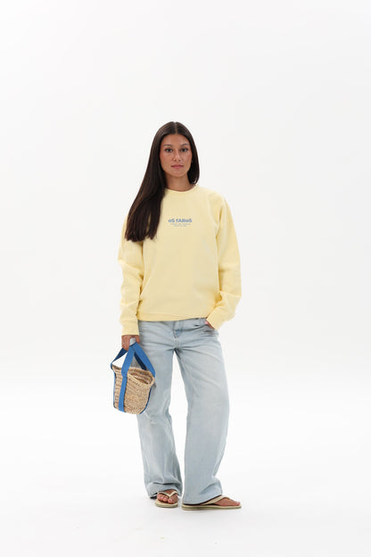 SUDADERA MANTEQUILLA/AZUL "OS FAROS"