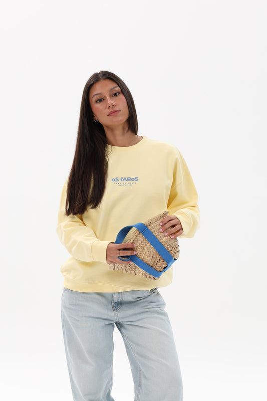 SUDADERA MANTEQUILLA/AZUL "OS FAROS"