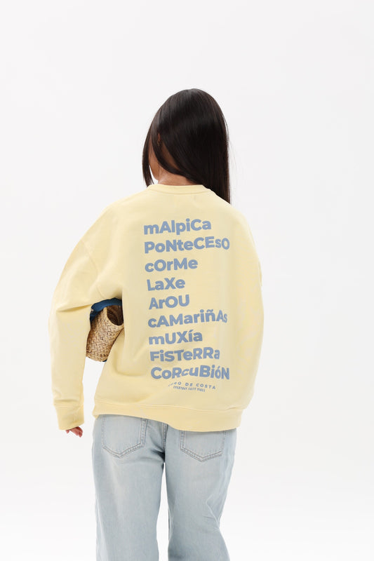 SUDADERA MANTEQUILLA/AZUL "OS FAROS"