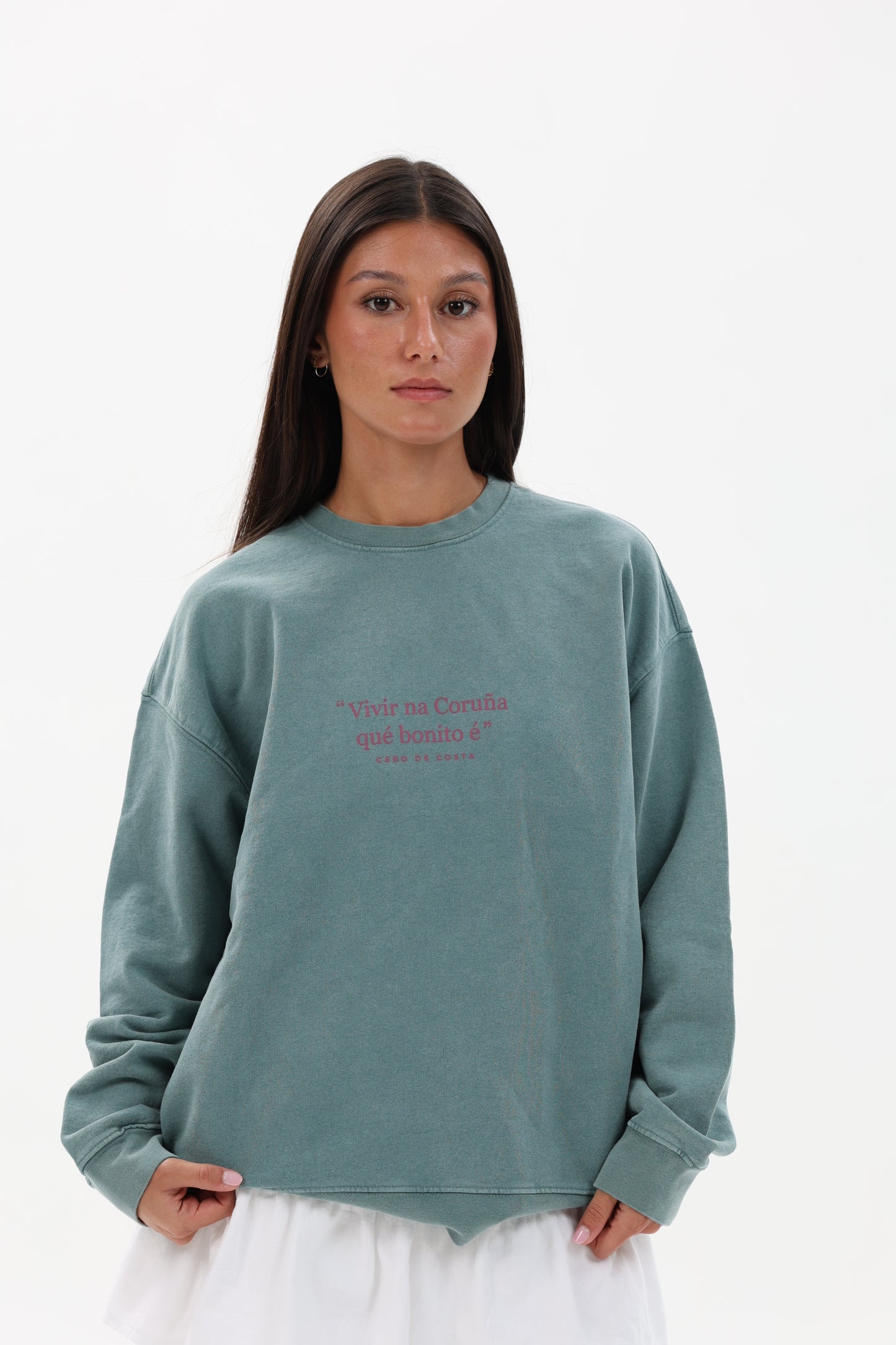 SUDADERA VERDE/VIOLETA "VIVIR NA CORUÑA"
