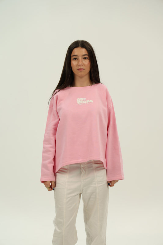 PINK/WHITE SWEATSHIRT "ACE CELTAS" PHOTO