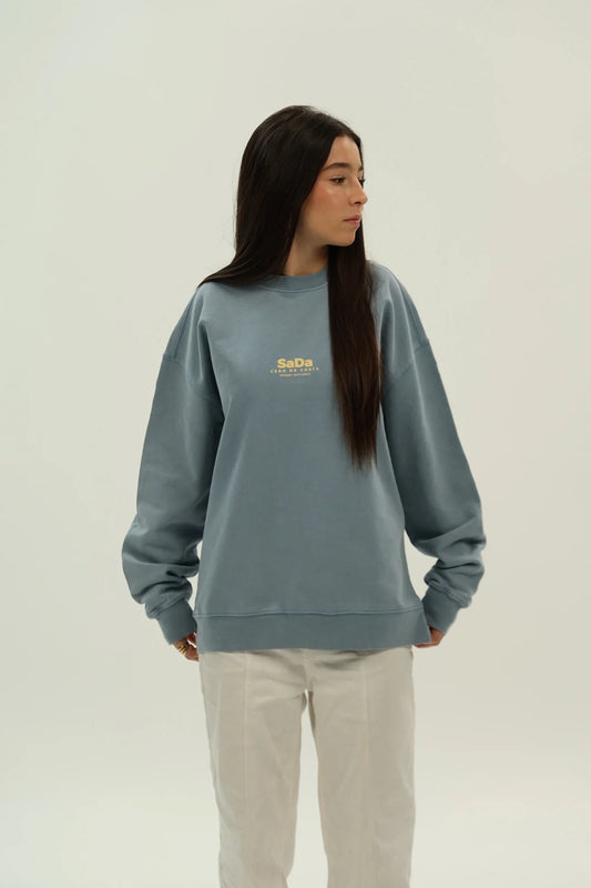 SUDADERA AZUL-LAVADO/BEIGE "SADA"