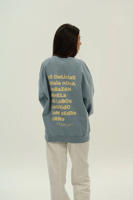 SUDADERA AZUL-LAVADO/BEIGE "SADA"
