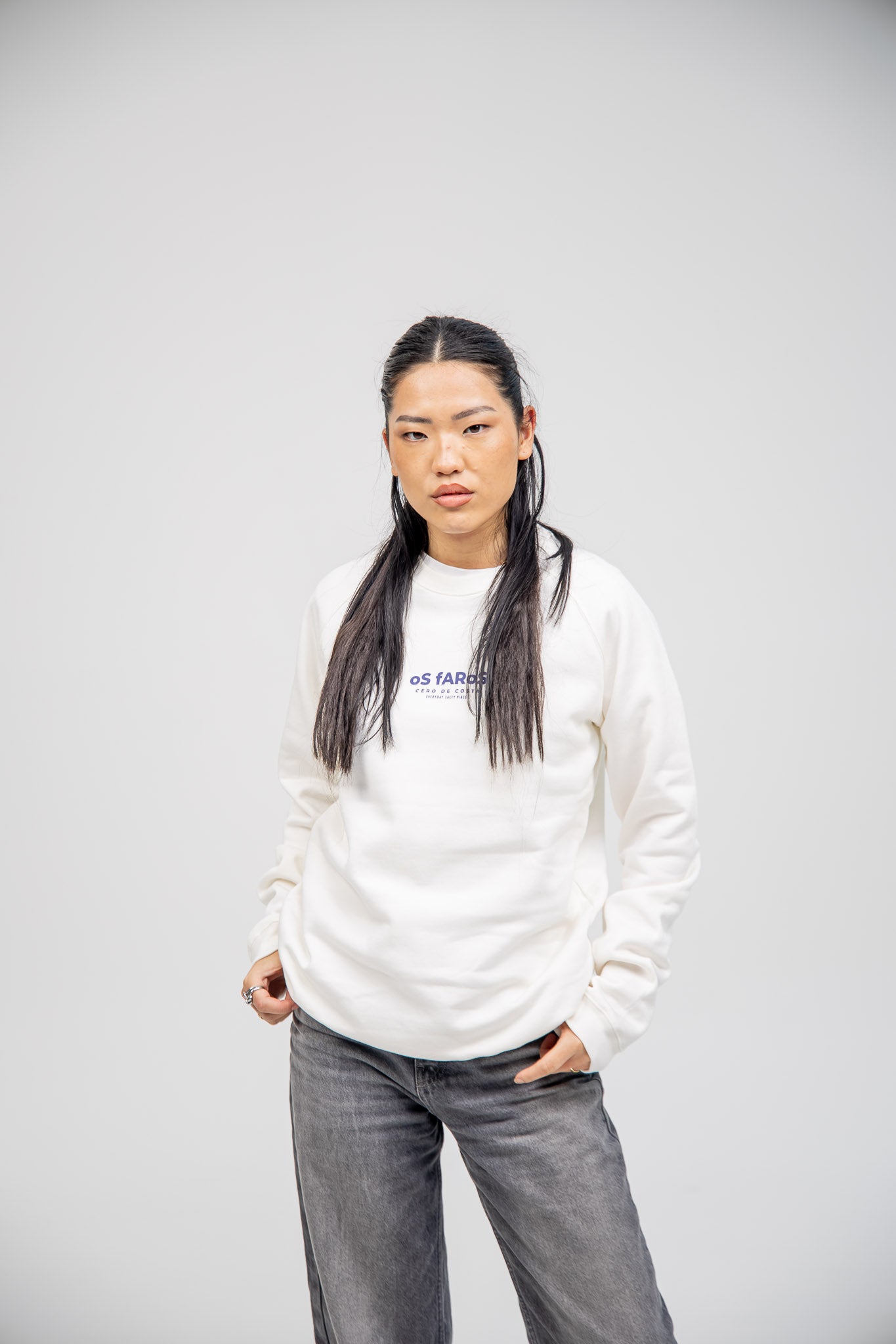 SUDADERA BLANCO/AZUL "OS FAROS"