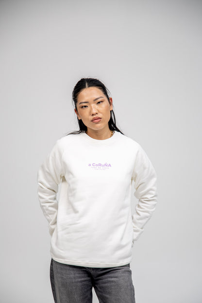 WHITE/LILAC SWEATSHIRT "A CORUÑA"