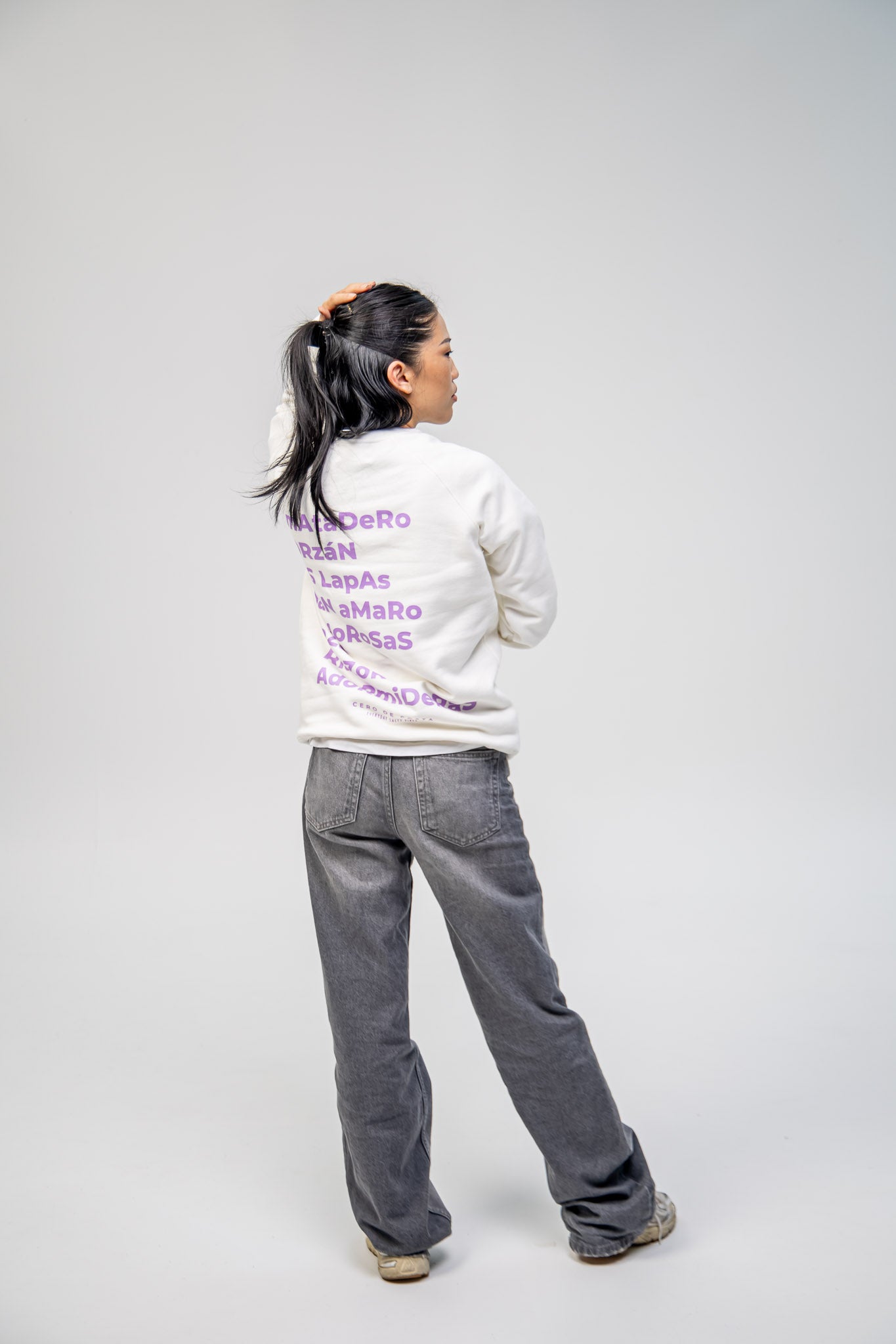 SUDADERA BLANCO/LILA "A CORUÑA"