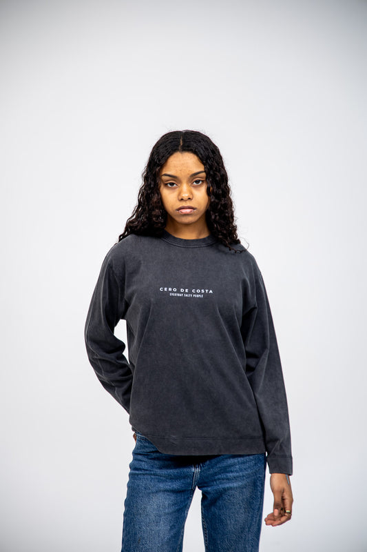 CAMISETA ANTRACITA/CELESTE "VIGO" MANGA LARGA