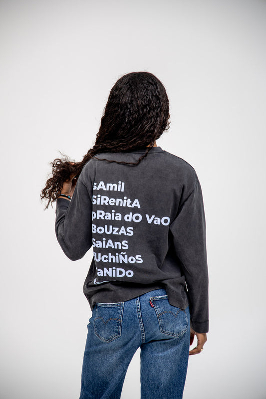 CAMISETA ANTRACITA/CELESTE "VIGO" MANGA LARGA