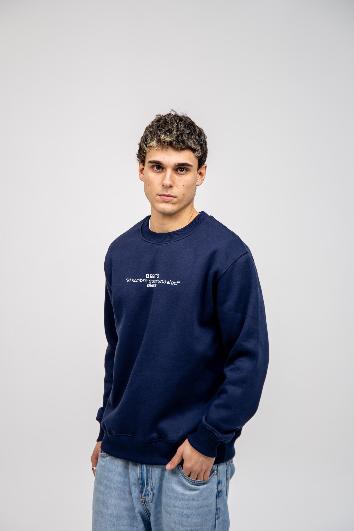 NAVY/WHITE SWEATSHIRT BABY