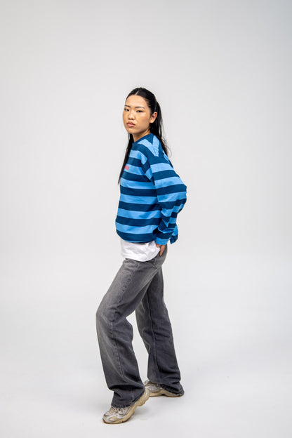 BLUE/LIGHT BLUE "PONTEVEDRA" STRIPED SHIRT 