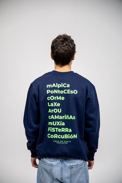 NAVY/GREEN SWEATSHIRT "OS FAROS"