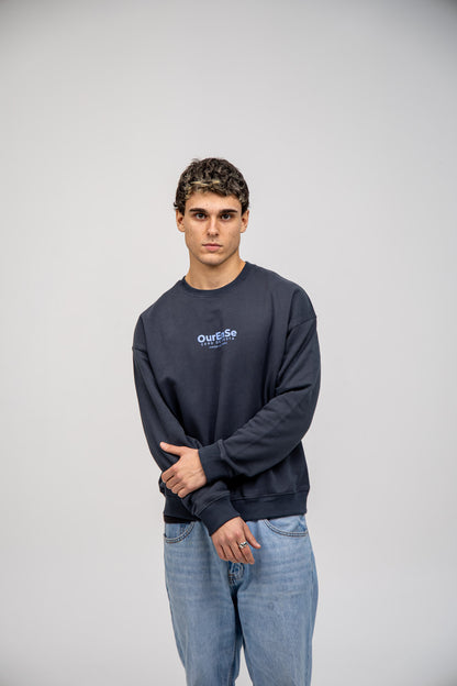 ANTHRACITE/LIGHT BLUE "OURENSE" SWEATSHIRT