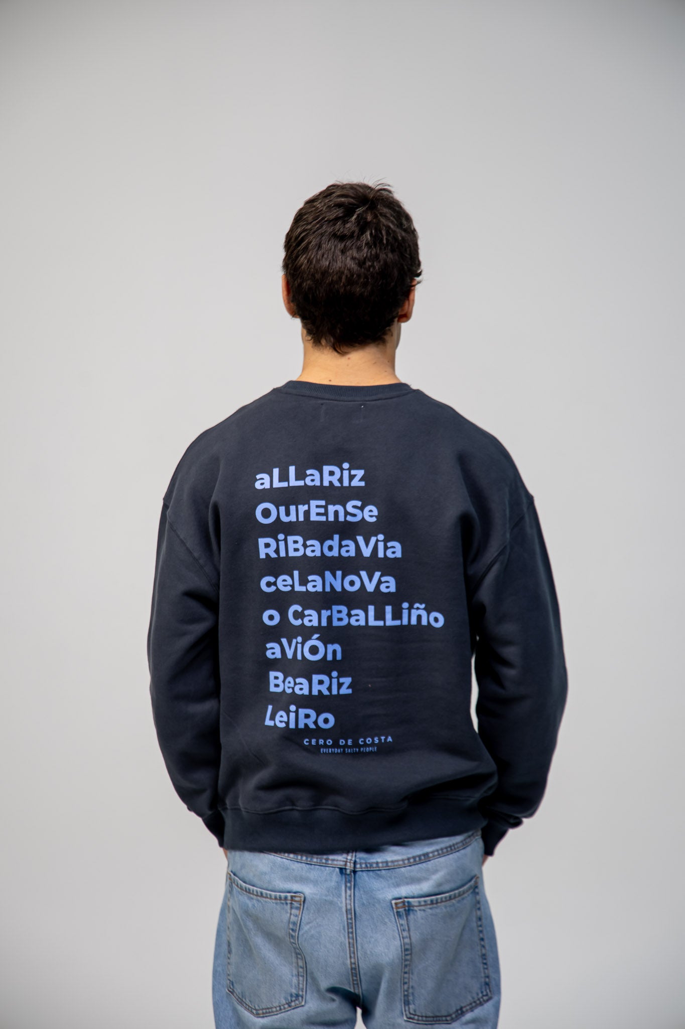 ANTHRACITE/LIGHT BLUE "OURENSE" SWEATSHIRT
