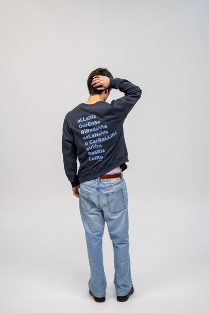 ANTHRACITE/LIGHT BLUE "OURENSE" SWEATSHIRT