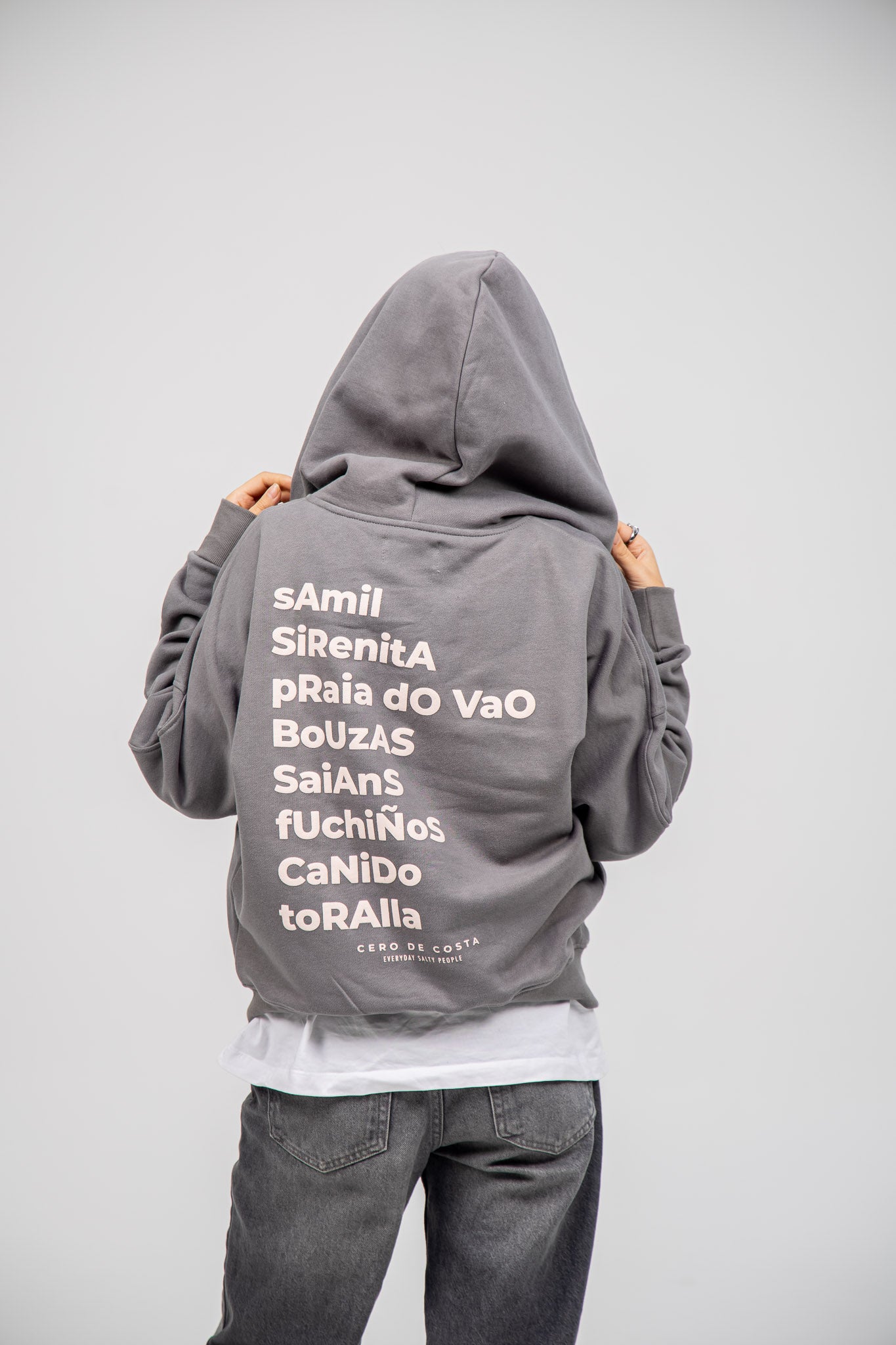 GREY/PINK "VIGO" SHORT ZIP SWEATSHIRT