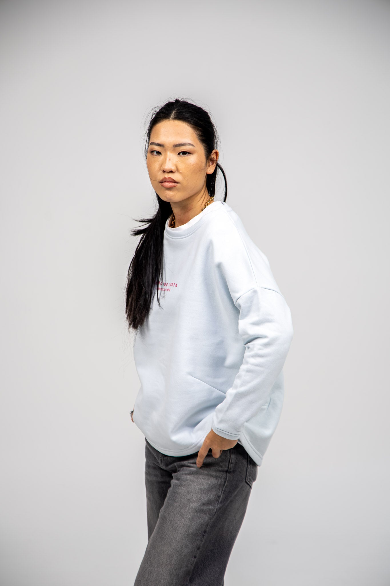 SUDADERA VERDE-AGUA/FUCSIA "VIGO" SIN CENEFA