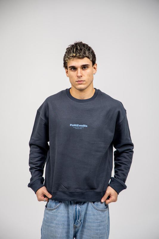 ANTHRACITE/LIGHT BLUE "PONTEVEDRA" SWEATSHIRT